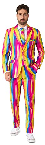 OppoSuits Rainbow Glaze Herrenanzug - Perfekt für Stolz - Rainbow Pride - Inklusive Blazer, Hose und Krawatte