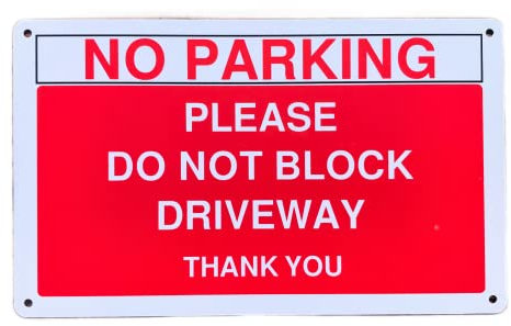 2 Stück x Parkverbotsschild Do Not Block Driveway Schild für Privatgrundstück, Zugangsschild für den Innen- und Außenbereich