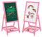 Tableau noir en bois pour enfants, Art Easel Mini Rose Tableau blanc double face et tableau noir pour enfants avec chiffres et autres accessoires pour enfants et bambins