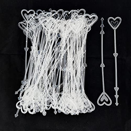 150 Stück Blumenstrauß Kartenhalter Blumenplektren Blumen Kartenhalter Blumenstrauß Sticks Zubehör Herzförmiger Kartenhalter für Blumenarrangement Hochzeit Valentinstag Dekoration