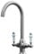 Liquida W22BN Traditional Twin Lever Swivel Brushed Nickel Kitchen Mixer Tap