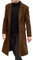 SOMTHRON Men's Casual Trench Coat Slim Fit Notched Collar Long Jacket Overcoat Single Breasted Pea Coat wih Pockets, Brown, M