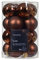 Weihnachtskugeln Glas 35mm x 16 Stück kleine Christbaumkugeln Espressobraun lederbraun - Schokobraun - kastanienbraun - kupferbraun - Zimt