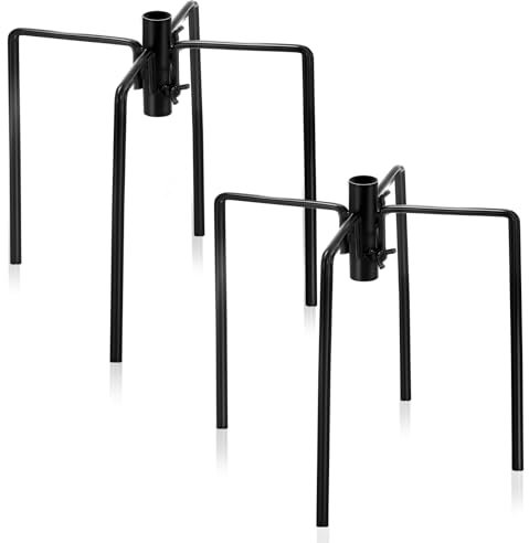 Blulu 2 Pcs Bird Feeder Pole Stabilizer Stand Base with 4 Prongs for 1/2 or 3/4 Inch Freestanding Poles for Hanging Bird Feeder, Birdhouse, Lantern