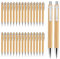 Xikulia Kugelschreiber-Set,50 Stöcke hochwertiger Bambus-Kugelschreiber, wiederverwendbare -Kugelschreiber zum Schreiben, Journaling, Schule, Bürobedarf, Abschlussgeschenk (30)
