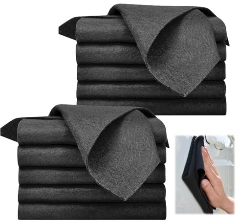 GWAWG Verdicktes magisches Reinigungstuch (30 x 30 cm/40 x 30 cm), 12 Stück streifenfreie, wiederverwendbare Mikrofaser-Reinigungstücher, streifenfrei und fusselfrei für Haushalt, Küche, Autoglas