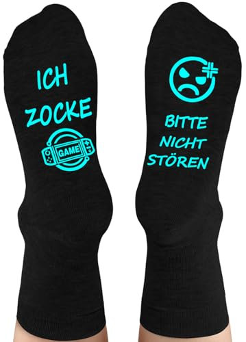 Dealswin Lustige Gaming Socken Gamer Geschenk Mit Spruch Bitte Nicht Stören Ich Zocke Zocken Socken Lustig Neuheit Geschenke Für Zocker Männer Herren Frauen Damen Weihnachts Valentinstag Geburtstag