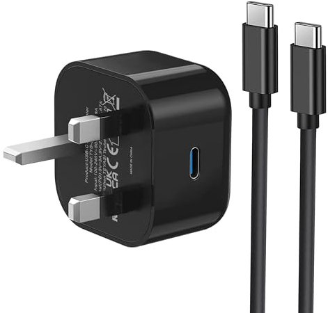 Samsung USB Type C Charger Plug and Cable 1M, Super Fast Charging PD with USBC Lead for Samsung Galaxy S25 S24/S23/S22/S21/S20/A56/A54/A55/A14/A13/A15/A12/A16/A33/A35/A32/A05S/A04S/A53/A26/A36/A34