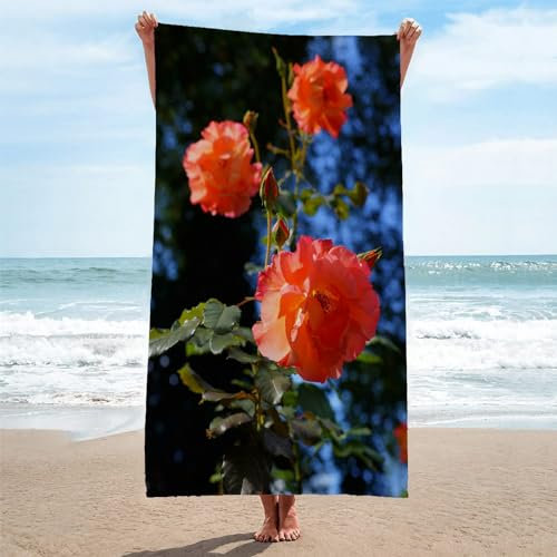 Toalla Playa Amarillo Toallas Playa Grande Microfibra Anti Arena Flor Rosa Playa Toallas para NiñA NiñO Adulto Piscina Toalha de Praia Mujer Hombre 200x200cm