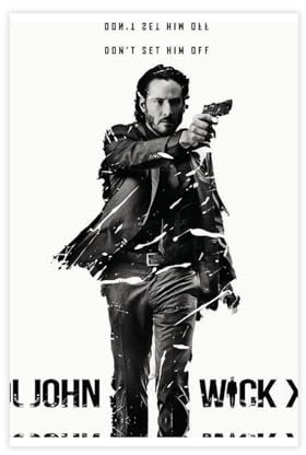 John Wick Reeves Filmposter, Leinwandposter, Wandkunst, Dekordruck, Gemälde für Wohnzimmer, Schlafzimmer, Dekoration, ungerahmt, 50 x 75 cm
