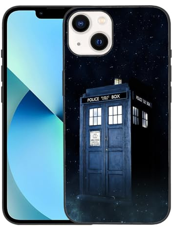 CHENQIAOHU Compatible with iPhone 13 Case, Design Unique Pattern Soft TPU Bumper Slim Protective Case for Men Women Girl Boy(Science-Fiction-Doctor-Who-1)