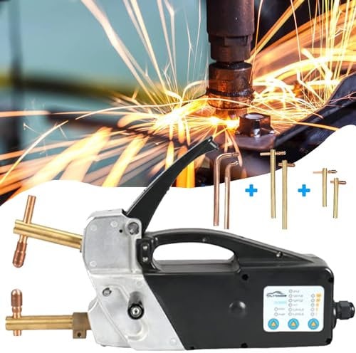 YANGYMM 220V Double Side Spot Welding Machine, Single Phase Portable Handheld Welding Tip Gun 2.0 +2.0Mm Sheet Metal Repair Tool For Spot Welding Of Mild Steel