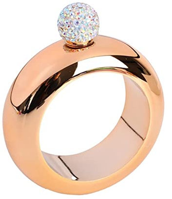 XANAYXWJ Frasco de Cadera 3.5 oz Creativo portátil Botella de Whisky Pulsera Flagon 304 Acero Inoxidable Embudo de Alcohol muñeca Anillo de Mano electrochapa frascos de Cadera petacas para Mujeres