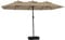 vidaXL Doppelsonnenschirm, Sonnenschirm mit LEDs Eisenmast, Gartenschirm mit Kurbel Sonnenschirmständer, Marktschirm Strandschirm UV-Schutz, Taupe