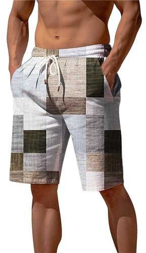 MJGkhiy Costume Uomo Mare Lungo Asciugatura Veloce Estiva Sportivo Boxer Mare Corto con Fodera in Rete Leggeri Costumi da Bagno Pantaloncini Spiaggia da Vacanze Nuoto Piscina Surf