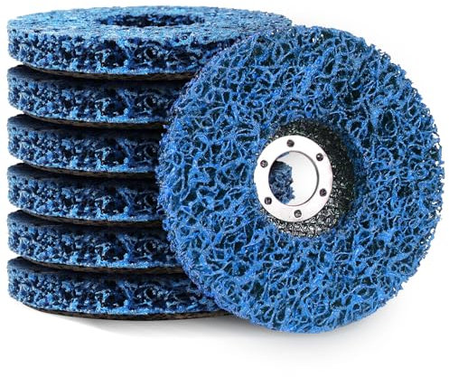 UVVRUR CSD Scheibe 125mm Grob Reinigungsscheiben 7 STK CSD Scheibe 125mm Schleifscheiben für Winkelschleifer Rost Entfernen Rostentferner für Ntfernen Sie Farbe, Rost (Blau, 7, Mittel)