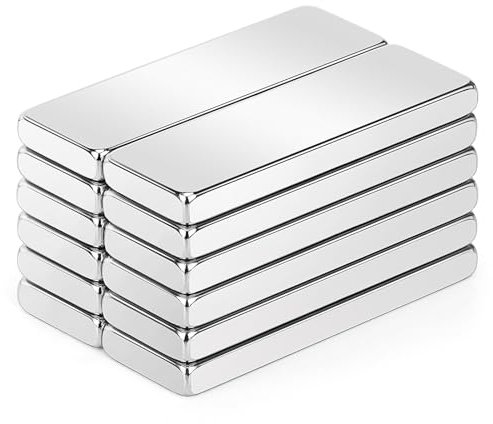 Wukong 30x10x3mm Neodym Magnete 12 Stück Extra Stark Rechteckiger Mini Stabmagnet für Magnettafel, Whiteboard, Tafel, Pinnwand, Kühlschrank, und vieles mehr