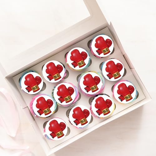 22 x PRECUT Boxing Gloves Boxer Sport Cupcake Topper