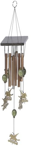 Yardenfun Scacciapensieri multitubo in tubo di alluminio scacciapensieri all'aperto arredamento campanello a wind chimes Legno massiccio ornamenti della campana del Metallo