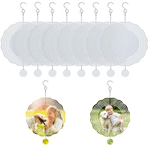 Guihydur Decorazione fai da te in alluminio sublimazione 10 pollici sbozzati mulino a , confezione da 10 ornamenti artigianali per il giardino e