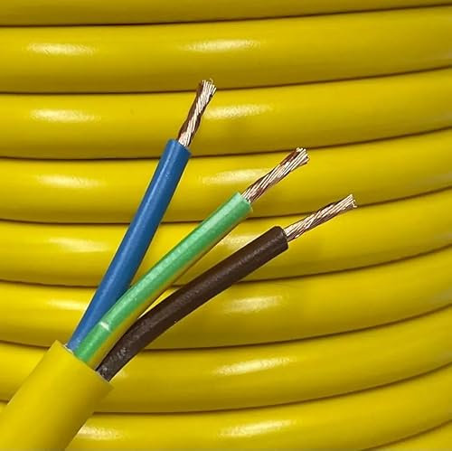 HDIUK 2.5mm Arctic Grade Cable 3183AG2.5 3-Core Coil (20 Metres, Yellow)