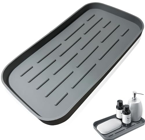Organizadores para Fregadero de Silicona,Estropajo Organizador de Silicona Soporte de Esponja de Cocina Bandeja para Fregadero Bandeja de Silicona Bandeja Organizadora para Estropajos,Cepillos,Jabón