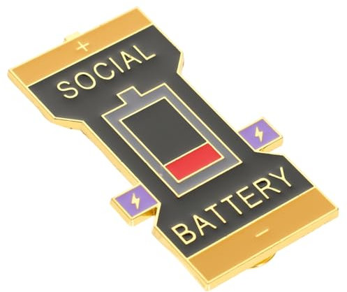 DEARMAMY Psychology Symbol Brooch Badge Social Battery Pin Fashion Lapel Pin for Chic Outfits