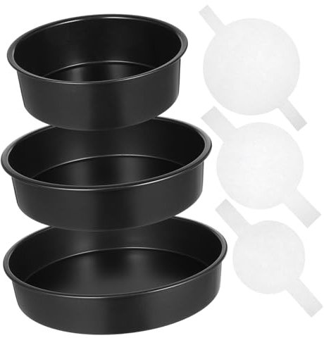 HOLIDYOYO 3pcs Nonstick Round Cake Pans Baking Molds Parchment Paper for Layered Cakes Construction Easy to Clean for Home Baking