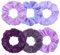 Tyqour 6 Stück Groß Seiden Haargummi Lila Damen Satin Scrunchies für Damen Haare, Weich Elastische Haargummis Mädchen Violett Haargummi Seide, Seidige Haarschmuck Lila