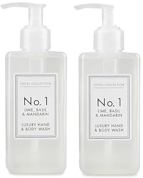 ark future Hotel Collection No.1 Lime Basil & Mandarin Luxury Hand and Body Wash – Twin Pack | Premium Scented Cleanser for Hands and Body | 250mL×2 [TWIN PACK]
