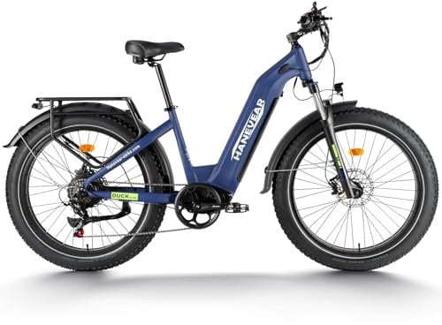HANEVEAR 26 Zoll E Bike Mountainbike Elektrofahrräder mit 48V 17.5Ah Lithium Akku, 85N.m Superstarker Motor, bis zu 120km, 4,0'' Offroad Fatbike E Bike für Herren Damen, Hydraulischer Scheibenbremse