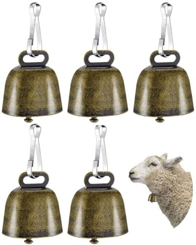 BARRU 5 pcs campane in rame per cani e gatti, per animali domestici, mucca, cavallo, pecora, pascolo, piccole campane in ottone, campane anti-smarrimento, campane per animali - bronzo