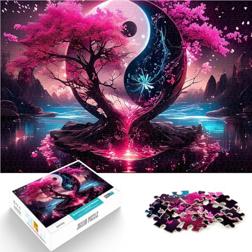 Teenager 1000 Teile Puzzle Anspruchsvoll, Aber lustig und humorvoll Yin und Yang Kirschbaum Lernspiel für Geburtstag, Weihnachten38x26cm