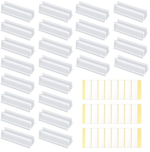 lasuroa 24stk Neon-Seil-Licht-Clips Befestigung für Govee, Klebend Durchsichtig LED-Streifen-Clip-Halter Wasserdicht Seil-Licht-Halter für Boden Wandmontage Innenbereich Außenbereich