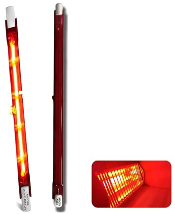 1500W Infrarotlampe 254mm, 230V R7S Infrarot Heizlampe, Infrarot Halogenstab Dimmbar kein Flimmern, 1500W Terrasse Heizung Lampe Wärmelampe für Heatmaster U3, 1500LM, Rot Quarz Halogen Lampe, 2 Stück
