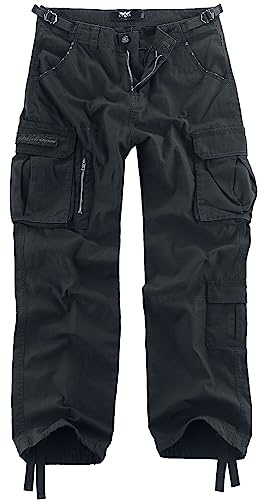 Black Premium by EMP Herren Schwarze Cargohose Army Vintage Trousers mit seitlichen Einschubtaschen