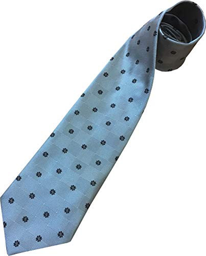 Extra breite Business-Krawatten mit Blumenmuster für Herren, silber / schwarz, Standard Tie Length: 56 inches