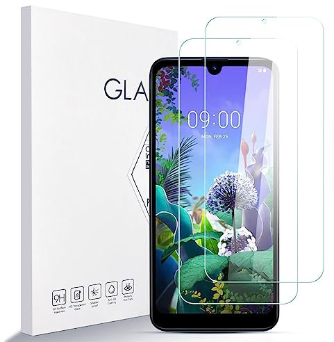 LZS Protector de Pantalla para LG Q60 Dureza 9H A Prueba de Rayones Protector de Pantalla de Vidrio Templado [2 Piezas] Borde Redondeado 2.5D, Fácil de Instalar,Soporte de Prensa 3D
