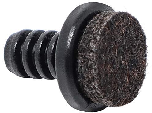 Adsamm® / 16 x Lamellenstopfen mit Filz/Schwarz/ø 8-9 mm/Rund/Möbelgleiter für Stahlrohrstühle/Endkappen für Rund-Rohre