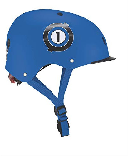 Globber Unisex Jugend Junior Elite Helm Racing Design kinderhelm, dunkelblau, Taille XS-S