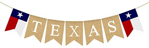 Rainlemon Bandera de Yute con diseño de la Bandera de Texas Lone Star State para Valla de jardín, Chimenea