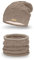 Wurm Winter Kombi Set aus Winter Schal und passender Strickmütze/Beanie (686) (Mokka)