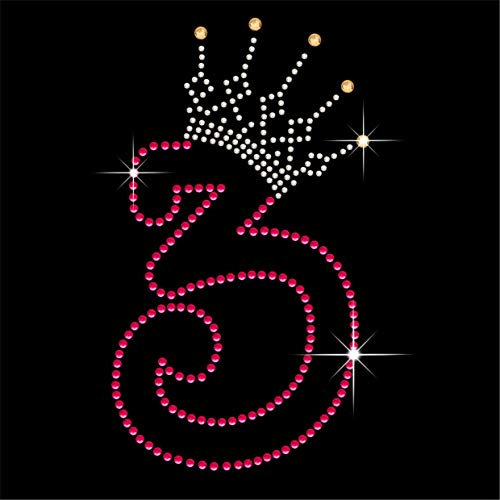 TShirt Showroom Bügelbild Zahl 3 mit Krone, zum Aufbügeln