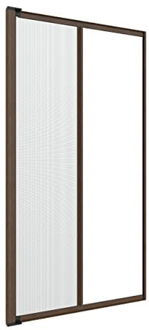 Zanzanet Zanzariera laterale orizzontale su misura porta finestra scorrevole avvolgibile rullo a molla frizione cassonetto 50mm antivento personalizzabile colori e reti Made in Italy Rinolit Scuro