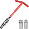 drado Spark Plug Socket Wrench Set, Spark Plug Removal Tool, Spark Plug Spanner, T Bar Socket Wrench- 16mm 21mm- Red
