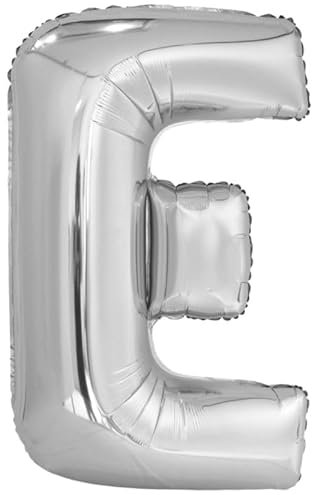 Amscan 9909554 9909554 Silber Buchstabe E SuperShape Folienballon-44 Silber