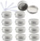 ZEOABSY 24 Pieces 10ml Silver Empty Round Aluminium Tins with Screw Lids Storage Jars Cosmetics Containers Pots for Candle Lip Balm Salve Powder Crafts with 6 Spatula