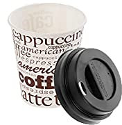 TELEVASO Vaso de cartón para café Vending - Desechables y reciclables - Ideal para Bebidas Calientes como café, té, Leche, infusiones (,Vaso 120 ml 4 oz (300 uds) + Tapa Traveler)