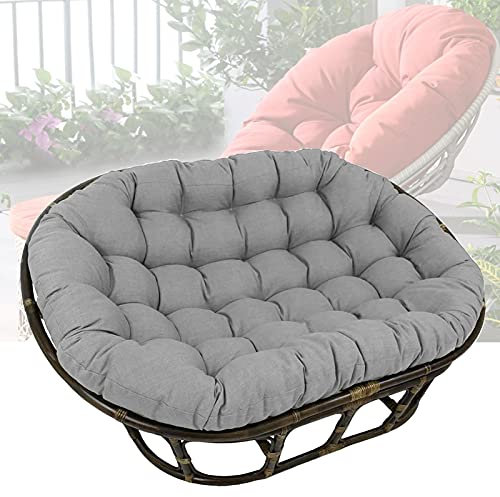 TDHLW Coussin Fauteuil Papasan Ovale, Impermeable Coussin Fauteuil Papasan, Coussin Fauteuil Rotin Exterieur, Coussin Fauteuil Suspendu Oeuf Jardin Exterieur, 170x120cm,Gris