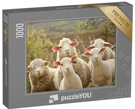 puzzleYOU: Puzzle 1000 Teile „Neugierige Schafe“ – aus der Puzzle-Kollektion Schafe & Lämmer